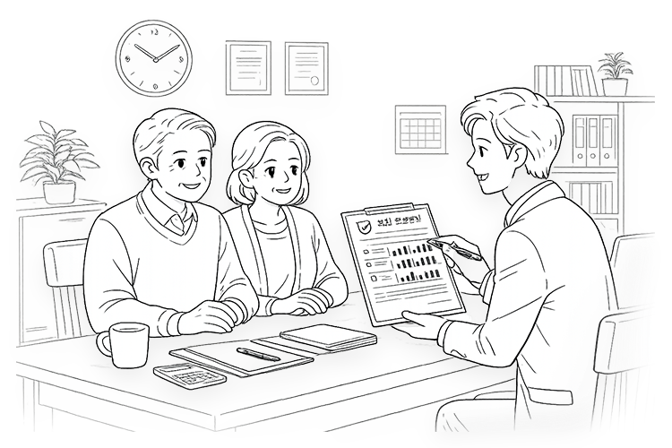 보험상담 일러스트 이미지